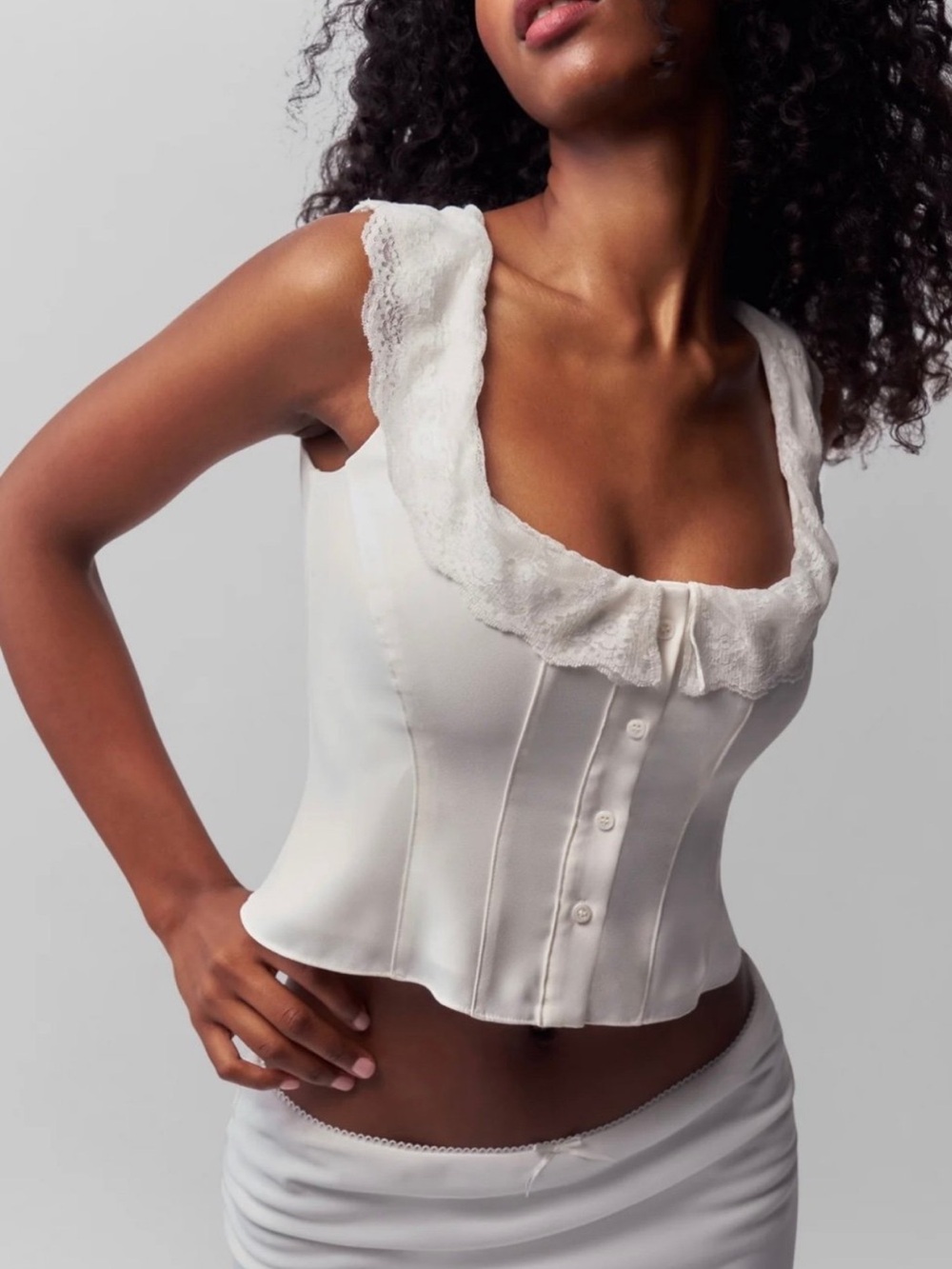 Danielle Guizio White Paloma Top